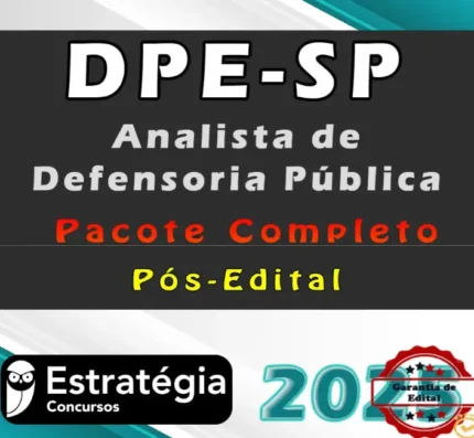 DPE-SP – Analista de Defensoria Pública – Pacote Completo (Pós-Edital) – Estrategia 2025 - Rateio DPE SP Pósedital São Paulo DPESP Pós Edital