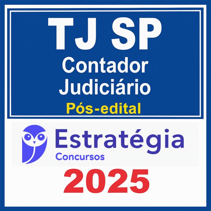 TJ SP Contador Judiciário Pós Edital 2025 - Estrategia - Rateio TJSP Tribunal Sao Paulo Contabilidade Posedital